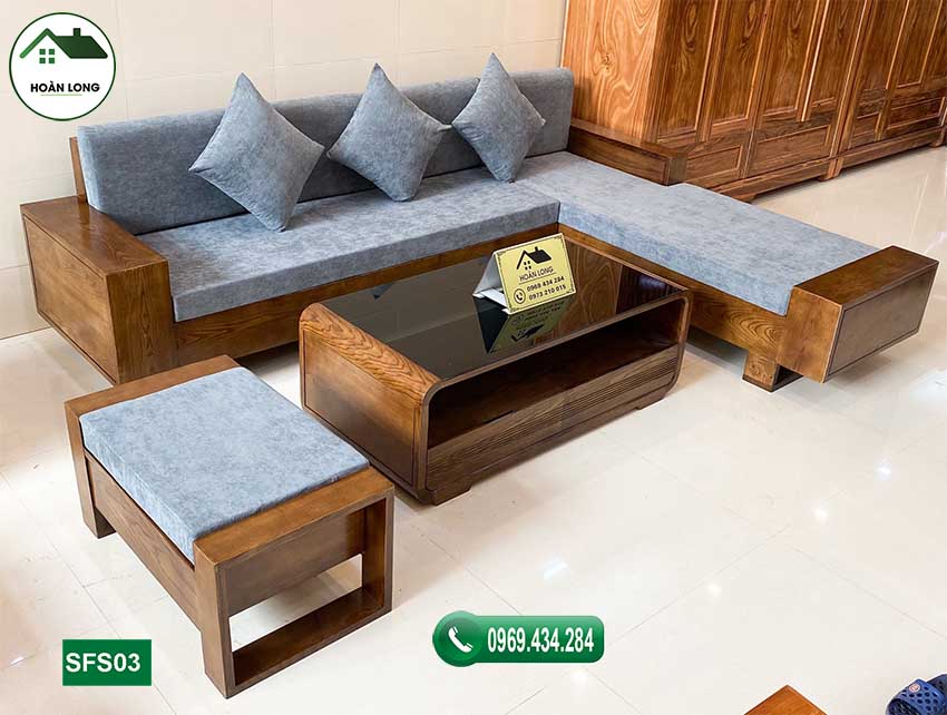 Bộ ghế sofa 2 tay gỗ sồi Nga SFS03