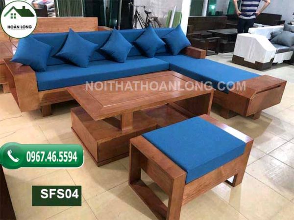 Bộ ghế sofa ngăn kéo vát gỗ sồi Nga SFS04