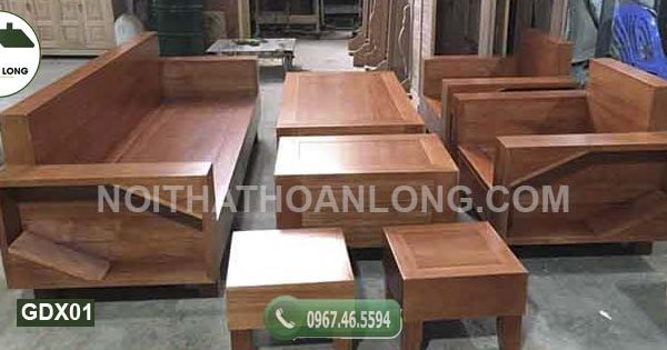 Bộ ghế đối kiểu Nhật gỗ xoan đào GDX01
