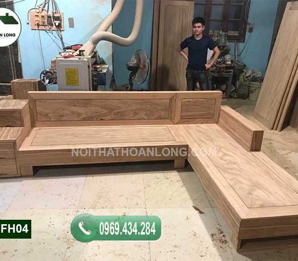 Bộ bàn ghế sofa 3 ngăn kéo gỗ hương xám SFH04