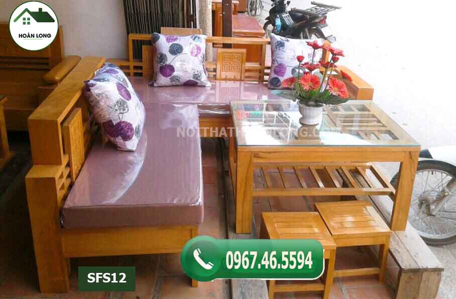 bàn ghế gỗ phòng khách giá bình dân SFS12