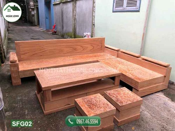 Bộ ghế sofa gỗ gõ tay trứng bộ gỗ gõ SFG02