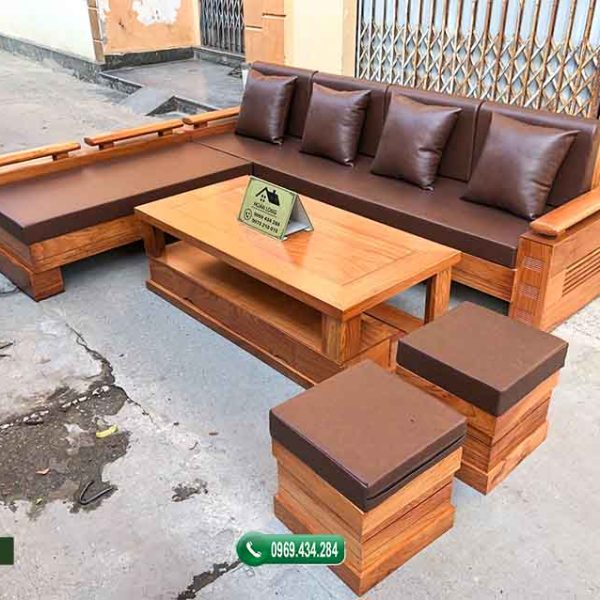 Bộ ghế sofa gỗ gõ tay trứng bộ gỗ gõ đỏ SFG02