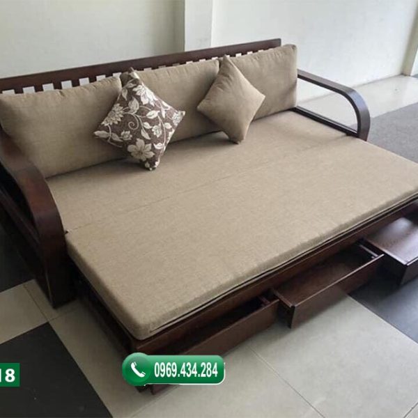 Giường gấp thành ghế sofa gỗ sồi Nga SFS18