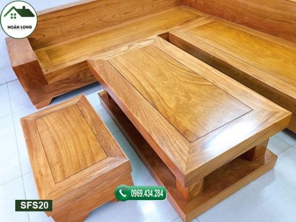 Bộ ghế sofa hộp giả nguyên khối gỗ sồi Nga SFS20