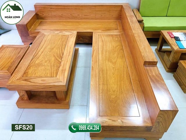 Bộ ghế sofa hộp giả nguyên khối gỗ sồi Nga SFS20