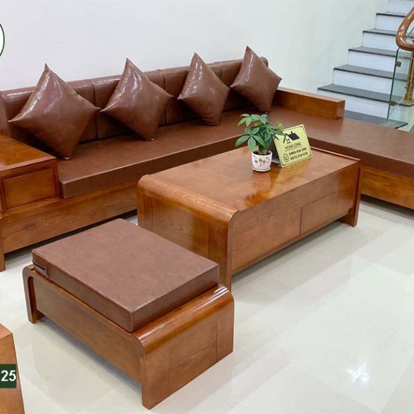 Bộ ghế sofa chân cuốn gỗ sồi Nga SFS25