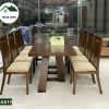 Bàn ăn 8 ghế hình chữ nhật gỗ sồi Nga BAS10