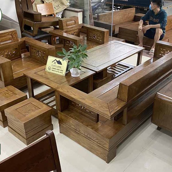 Bộ ghế đối hoa thủng gỗ sồi Nga GDS16